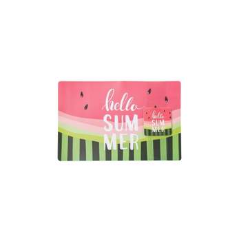 Beachcombers Hello Summer Placemat/ Coaster Set Plastic Beach Tropical Watermelon Pattern Home Decor Dining Table 16.92 x 11.02 x 0.0157