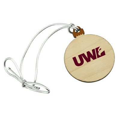University of Wisconsin - La Crosse University Secondary Logo Mini Small Tiny Wood Christmas Tree Holiday Ornament