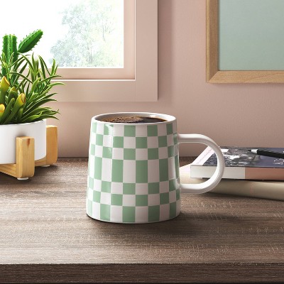 16oz Stoneware Checkerboard Mug Green - Room Essentials&#8482;_2