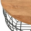 Jofran, Rondo Nested Storage Solid Wood and Metal Basket Coffee Tables (Set of 2) - 4 of 4