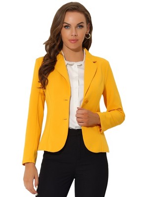 Allegra K Women's Elegant Work Office Lapel Collar Button Down Regular Fit Suit Blazer