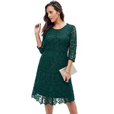 Jessica London Women's Plus Size Lace Fit & Flare Dress