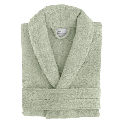 Turkish Cotton Unisex Terry Cloth Bathrobe Sage Green - Linum Home Textiles