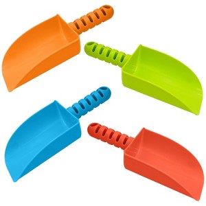 4E's Novelty 4 Pcs 8 Inch Beach Shovel - Heavy Duty Plastic for Toddlers, Perfect for Sandbox and Beach Play, Beach Toys for Kids 3-10 - 1 of 4