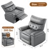 Power Recliner Chair - Heat and Massage, Adjustable Electric Recliner Ergonomic PU Leather Single Sofa, Padded Seat, Lazy Chair for Living Room - 3 of 4