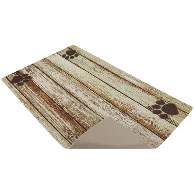 Drymate Distressed Wood Tan Pet Feeding Placemat 12" x 20"