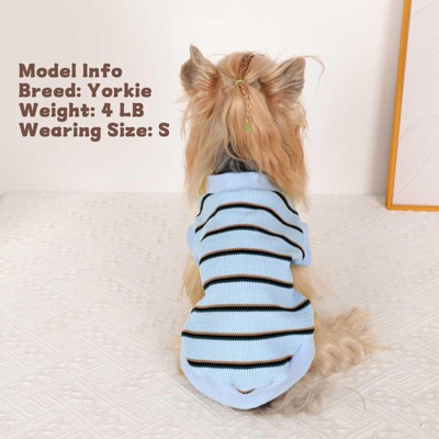 Dog Shirt, Pet Clothes for Chihuahua, Yorkie Teacup Costumes Striped, Small Dogs Sleeveless Tank Top Vest, Breathable Cotton Puppy T-Shirt