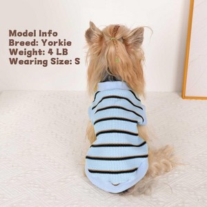 Dog Shirt, Pet Clothes for Chihuahua, Yorkie Teacup Costumes Striped, Small Dogs Sleeveless Tank Top Vest, Breathable Cotton Puppy T-Shirt - 1 of 4