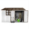 Metal Metal garden sheds 10ftx8ft outdoor storage sheds with window White+Coffee - 3 of 4