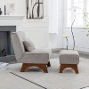 Corduroy Accent Chair with Ottoman, Single Sofa with Walnut Wooden Leg for Living Room, BedRoom, Office - Maison Boucle - 2 of 4