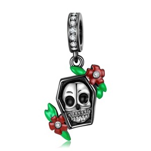 Skull Charm for Women CZ Sterling Silver Gothic European Bead for Bracelet By Ginger Lyne - 1 of 3
