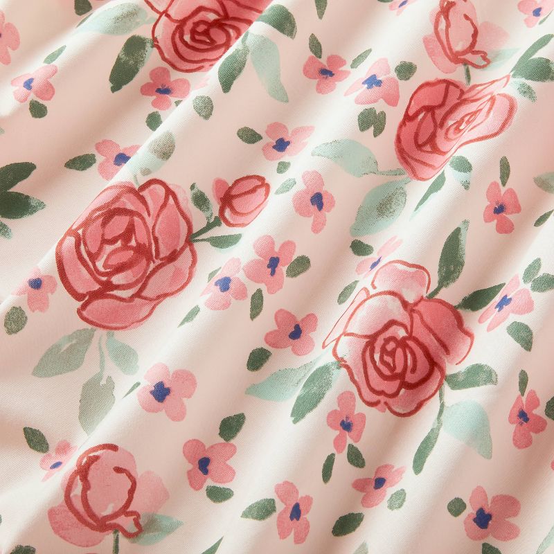 Cotton Fitted Crib Sheet - Large Floral Blooms - Cloud Island&#8482;, 4 of 8