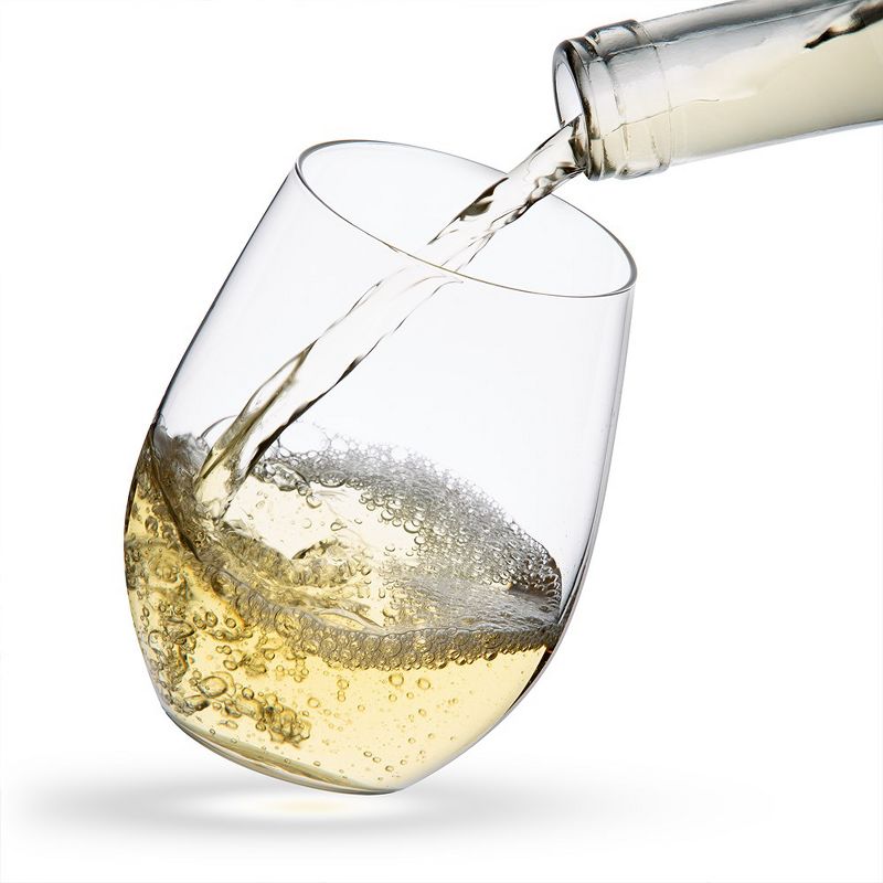 JoyJolt Spirits Stemless Wine Glasses Set of 4 Wine Glasses for Red or White Wine - 19-Ounces, 5 of 8
