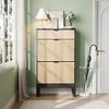 Shoe Storage Cabinet with 2 Flip Drawers And A Drawer, Entryway Cabinet , Space-Saving Narrow Shoe Rack for Entryway, Hallway, Front Door - 3 of 4