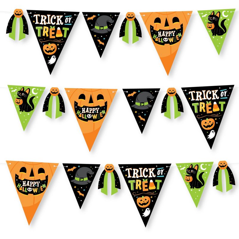 Big Dot of Happiness Jack-O'-Lantern Halloween - DIY Kids Halloween Party Pennant Garland Decoration - Triangle Banner - 30 Pieces, 1 of 9