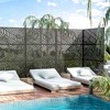 Lirago Metal Outdoor Privacy Screen Freestanding Patio Decorative Screens 72"x47" Black - 3 of 4