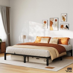 Jojoka Twin/Full/Queen Metal Bed Frame, 6/8/10/14" High Platform with Iron Slats, No Box Spring or Screws Needed, Heavy Duty Support Up to 800 lbs - 1 of 4