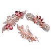 Unique Bargains 3 Pcs Hair Clips Hair Accessories for Women Hair Barrettes Sparkly Rhinestones Hairpin Pink - 3 of 4