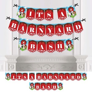 Big Dot of Happiness Farm Animals - Barnyard Baby Shower or Birthday Party Bunting Banner - Party Decorations - It's a Barnyard Bash - 1 of 4