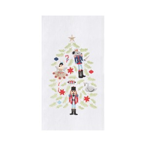 C&F Home Christmas Holiday Green Christmas Tree Decorated with Nutcrackers Cotton Flour Sack Kitchen Dish Towel 27L x 18W in. - 1 of 3