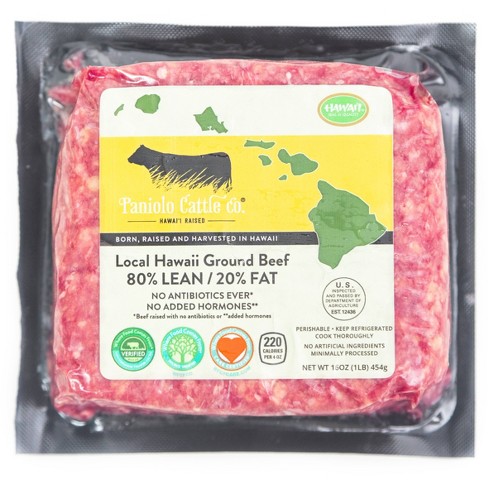 Paniolo Cattle Co. Local Hawaii Ground Beef 80% Lean 20% Fat - 1lb - image 1 of 4