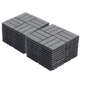 Interlocking Deck Tiles – 12"x12" Light Gray Acacia Hardwood, Checker Pattern for Patio, Balcony & Poolside – Easy DIY Outdoor Flooring - 1 of 4