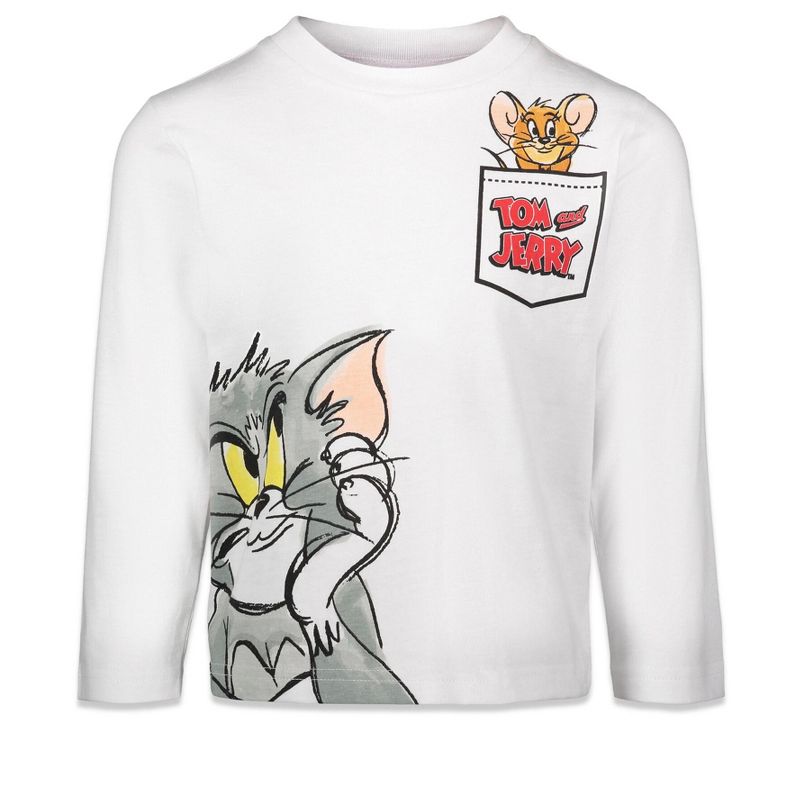 Warner Bros. Tom and Jerry 2 Pack Long Sleeve Graphic T-Shirts, 3 of 6