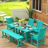 WestinTrends 6 Piece Outdoor Patio Dining Set Outdoor Table and Bench Armchair Set - 2 of 2