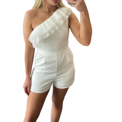 Women's Pleated Detail One Shoulder Romper - Idem Ditto