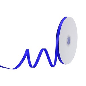 Unique Bargains Polyester Soft Decorative Cake Box Gift Wrapping Ribbon 1/4" x 50 Yard Dark Blue - 1 of 4