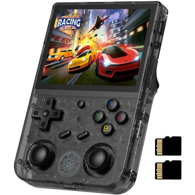 Voacle RG353VS Retro Handheld Game Console RK3566 Chips 3.5 Inch IPS Screen with 64G TF Card Support 5G WiFi 4.2 Bluetooth(Transparent Black)