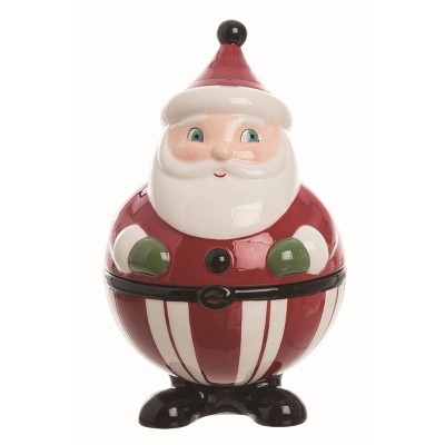 Transpac Ceramic Multicolored Christmas Santa/snowman Container : Target