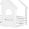 TopComfy Beds Full House Floor Bed with Window and a Small Shelf Solid Wood Floor Bed with House shaped Roof for Bedroom, White, 78.3"*41"*53.9" - 3 of 4