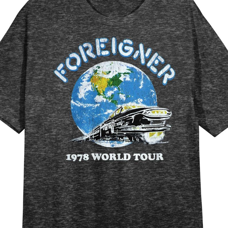 Foreigner 1978 World Tour Women's Black Heather Short Sleeve Sleep Shirt, 2 of 3