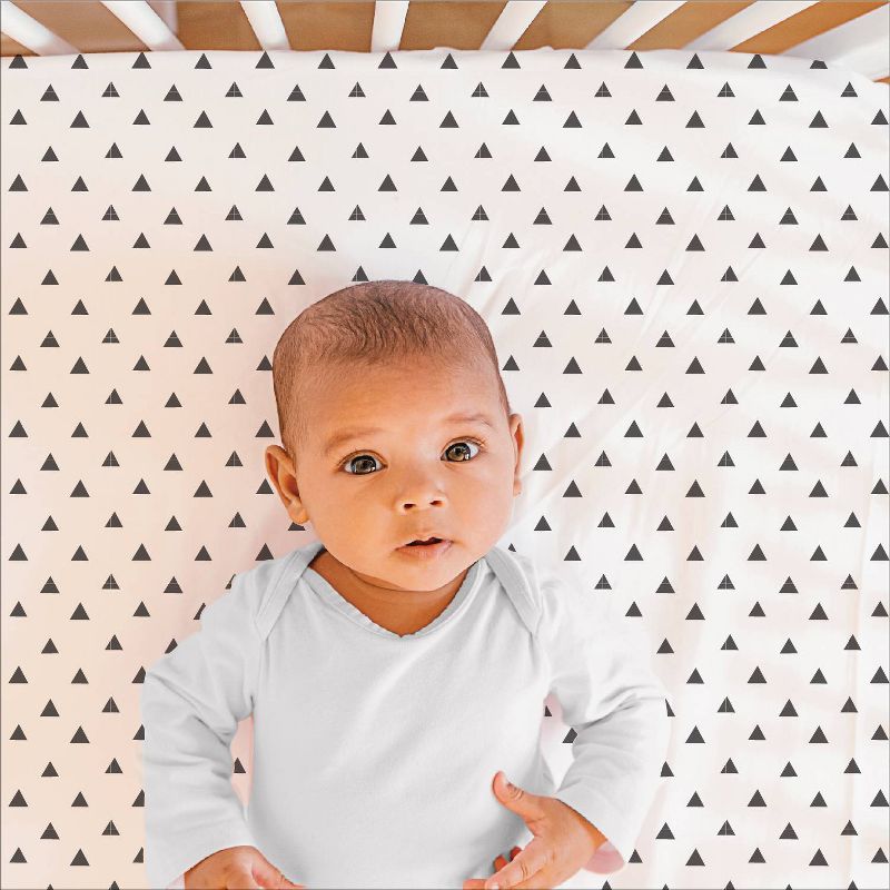 The Peanutshell Fitted Crib Sheet - Geometric Triangles, 3 of 6