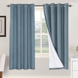 H.Versailtex Linen 100% Blackout Curtains Thermal Insulated Linen Drapes, Grommet White Liner Sold of 2 Panels - 1 of 4