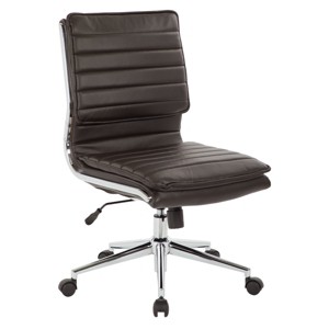 Armless Mid Back Manager's Faux Leather Chair with Chrome Base - OSP Designs - 1 of 4