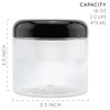 Cornucopia Brands Clear Plastic Jars w/ Black Plastic Lids 6pk; BPA Free for Bathroom, Kitchen, Crafts - 2 of 4