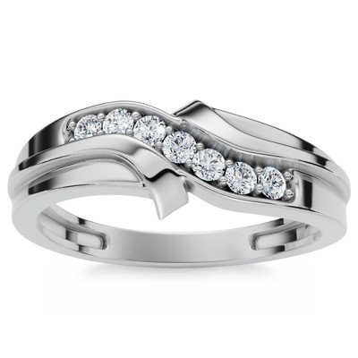 Pompeii3 Platinum 1/4ct Diamond Mens Wedding Ring
