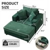 Chaise Lounge with Removable Ottoman, Corduroy Upholstered Armchair Accent Chair Sleeper Sofa Chair - ModernLuxe - 3 of 4