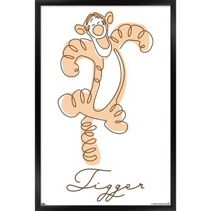 Trends International Disney Simple Moments Line Art - Tigger Framed Wall Poster Prints - 1 of 4
