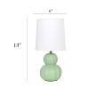 Simple Designs Chic Glow Stacked Double Gourd Ceramic Table Lamp Sage Green White Shade - 3 of 4