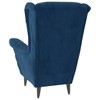 vidaXL Armchair Wingback Sofa Chair Living Room Upholstered Side Chair Velvet - Blue Without Footrest - 2 of 4