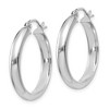 Black Bow Jewelry 3.75mm x 25mm Polished 14k White Gold Domed Round Tube Hoop Earrings - 2 of 4