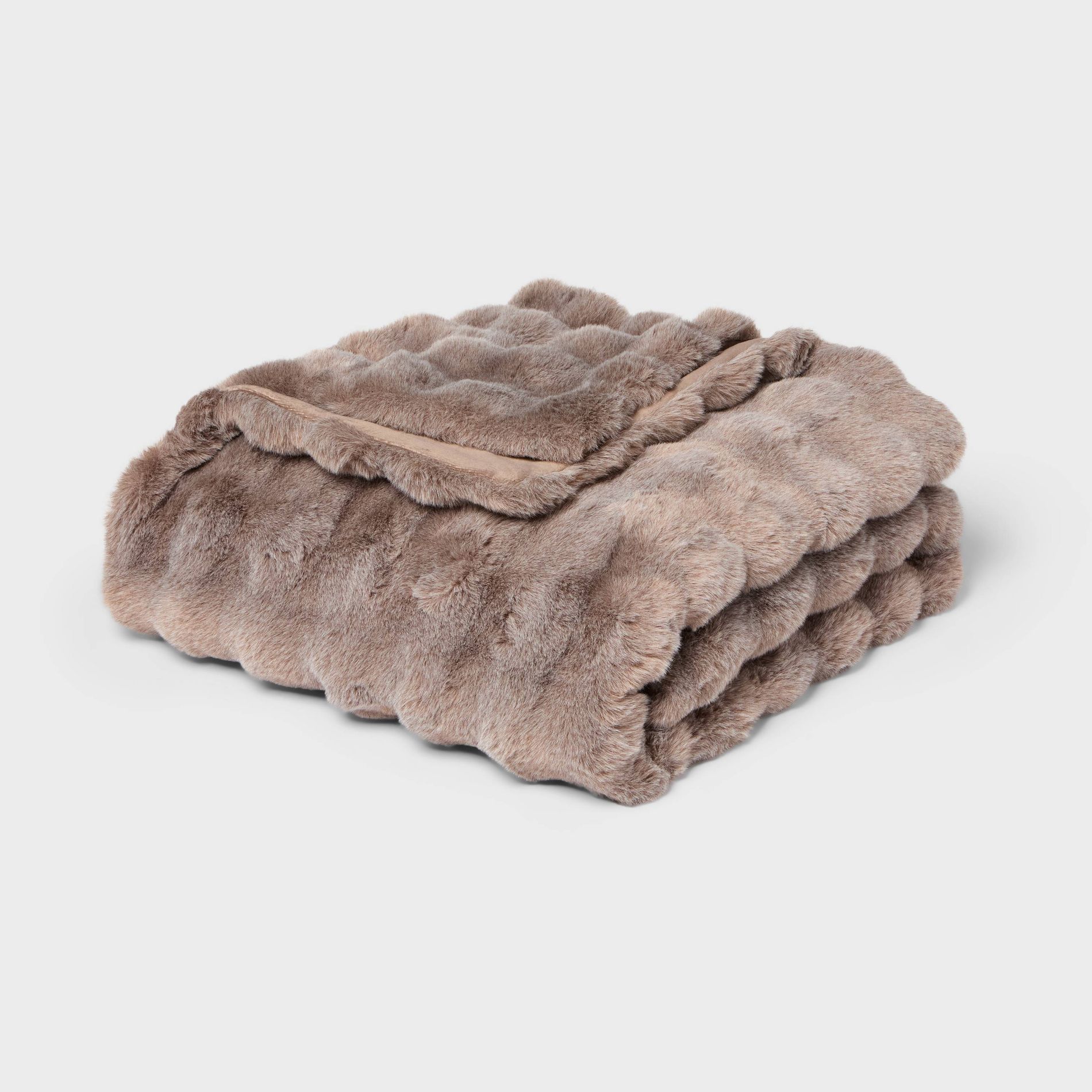 Bubble Fur Blanket Taupe - Threshold™