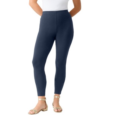 Roaman's Women's Plus Size Petite Ankle Length Essential Stretch Legging