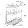 Pull Out Spice Rack for Narrow Cabinet (7" W X 20.5" D),3 Tier Heavy Duty Sliding Spice Cabinet Organization Shelf Racks - 3 of 4