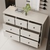 Luck Live The bathroom storage cabinet is 44.88 in ches in size, has seven drawers, and is in an off-white color. - 4 of 4