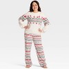 Women's "Let it Snow" Fair Isle Microfleece Holiday Matching Family Pajama Pants - Wondershop™ Cream - 3 of 4