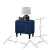 FONTOI Velvet Gorgeous Nightstand, Bedside Table with Tempered Legs, Side Table, End Table, Navy Blue, 16"*22"*21" - 3 of 4